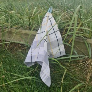 Kjøkkenhåndkle hvit med gulestriper