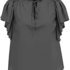 CO`COUTURE Hera SS Frill Topp, Sort
