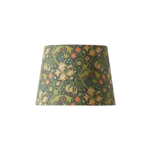 Lampeskjerm Qvist Classic Round, William Morris Golden Lily, svart, 27 cm