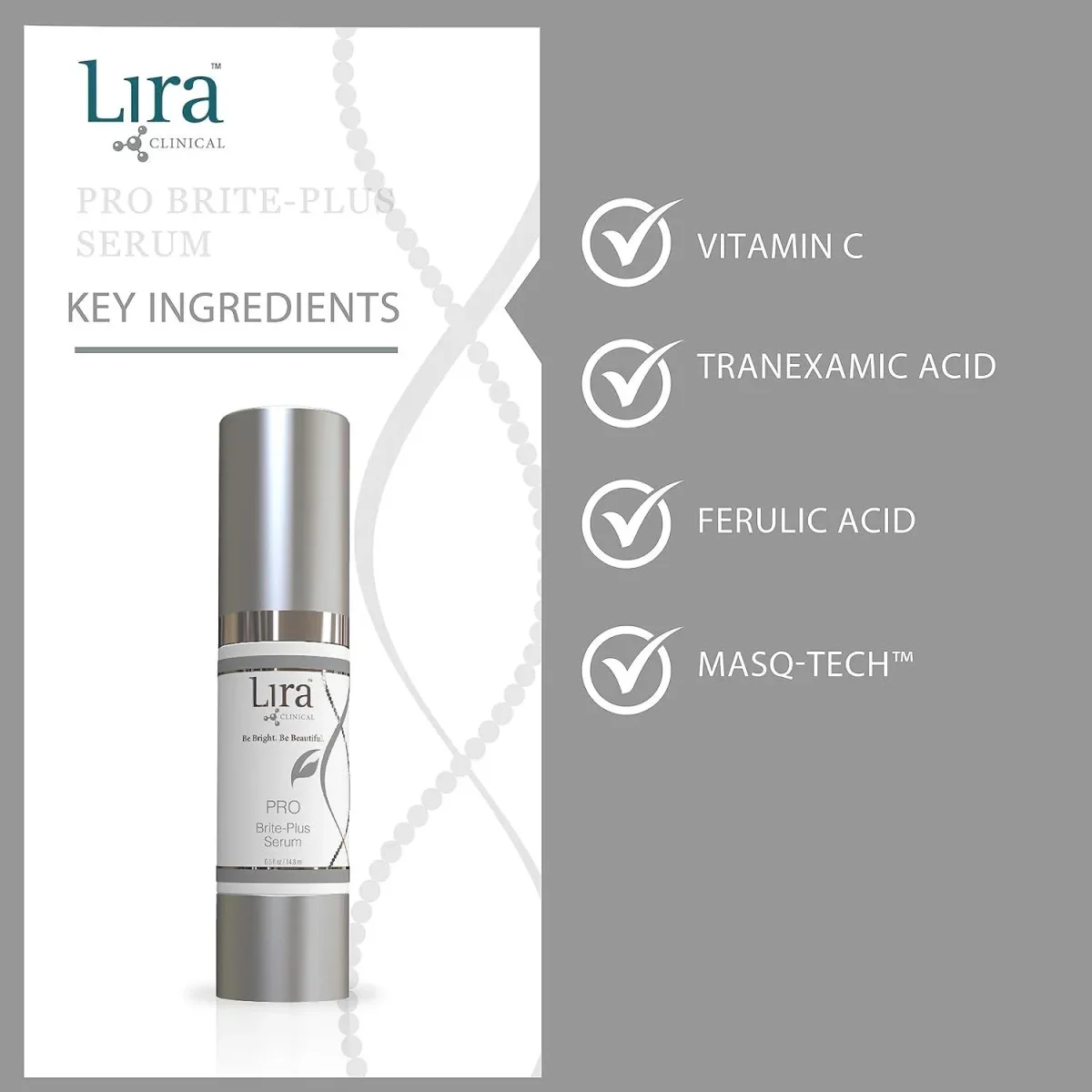 Lira Clinical PRO Brite-Plus – Klinisk lysende pigmentbehandling med vitamin C, Tranexamic Acid og MASQ-tech™ - Image 3