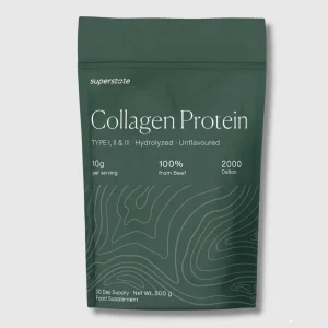 Superstate Collagen Protein 300g – Rent storfekollagen type I, II og III uten tilsetningsstoffer for hud, hår, negler og ledd