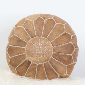 Skinnpuff fra Marokko Lys natur ivory søm